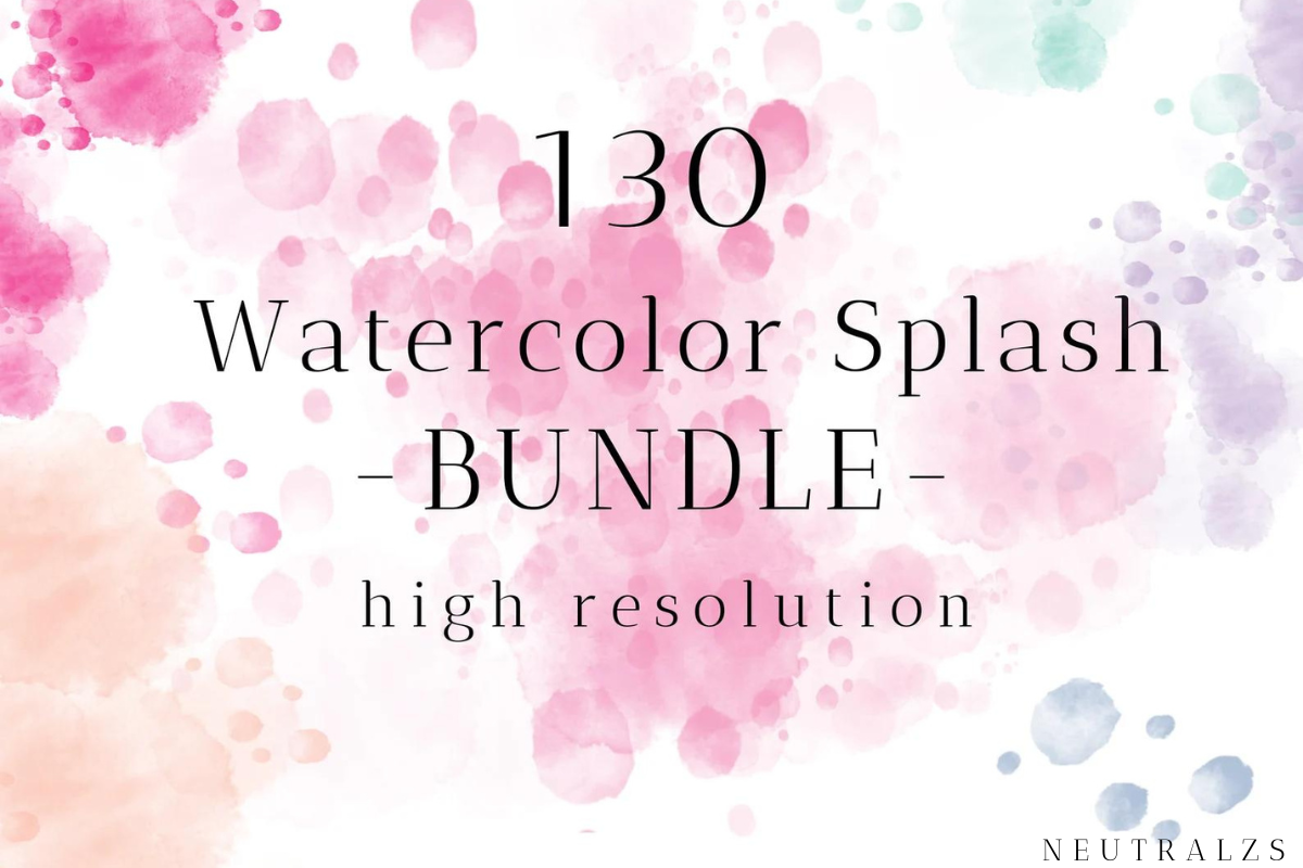 Watercolor Splash Clipart Mega Bundle