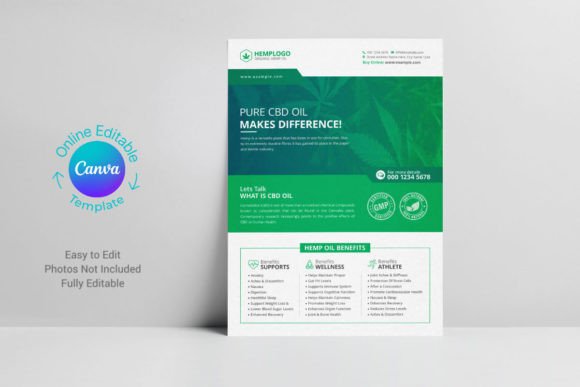 Canva CBD Oil Flyer Template