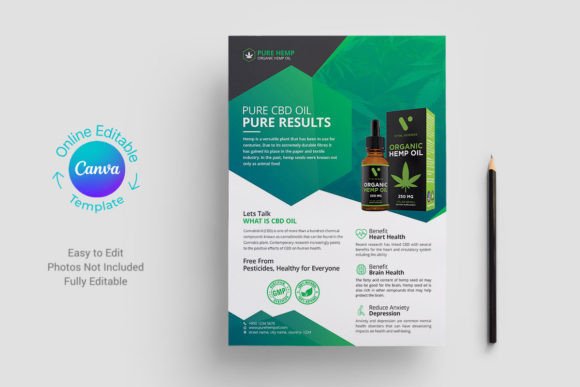 Canva Hemp Product Flyer Template