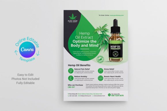 Canva Hemp Product Flyer Template