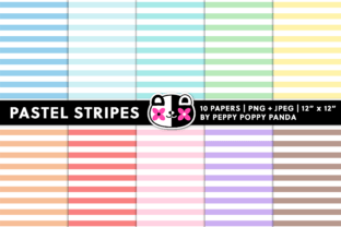 Pastel Stripes Digital Paper Graphic by Peppy Poppy Panda · Creative ...