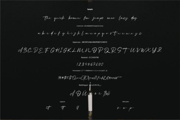 Presttinos Signature Font font preview - 5