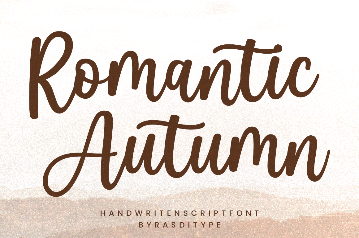 Romantic Autumn calligraphy font — elegant swash script for fall wedding stationery