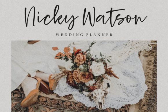 Elegant script font for contemporary wedding designs