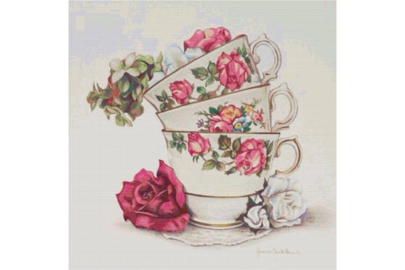 Tea Cups/ Cross Stitch Patterns/ Home 84