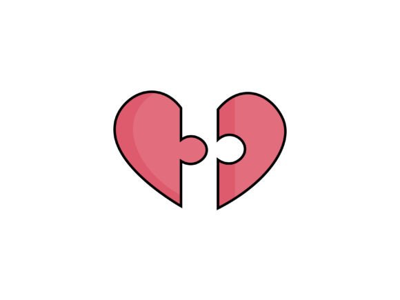 Valentine Heart Puzzle Illustrations