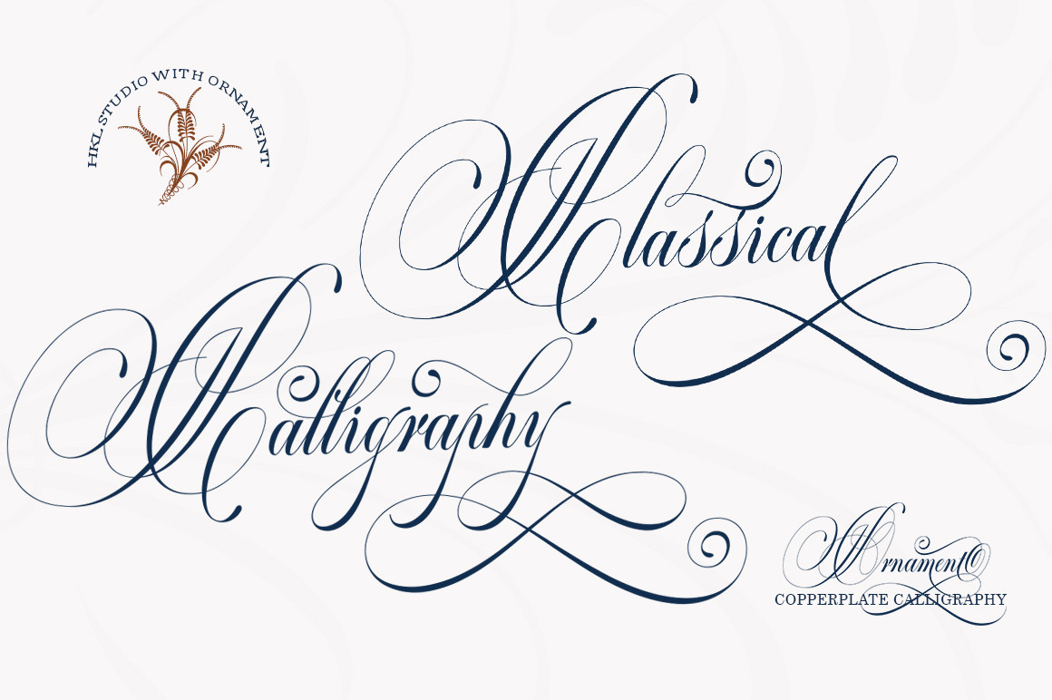 Classical Calligraphy preview — traditional copperplate script with high stroke contrast