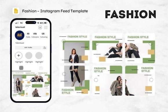 Instagram Feed Google Slides Fashion Graphics