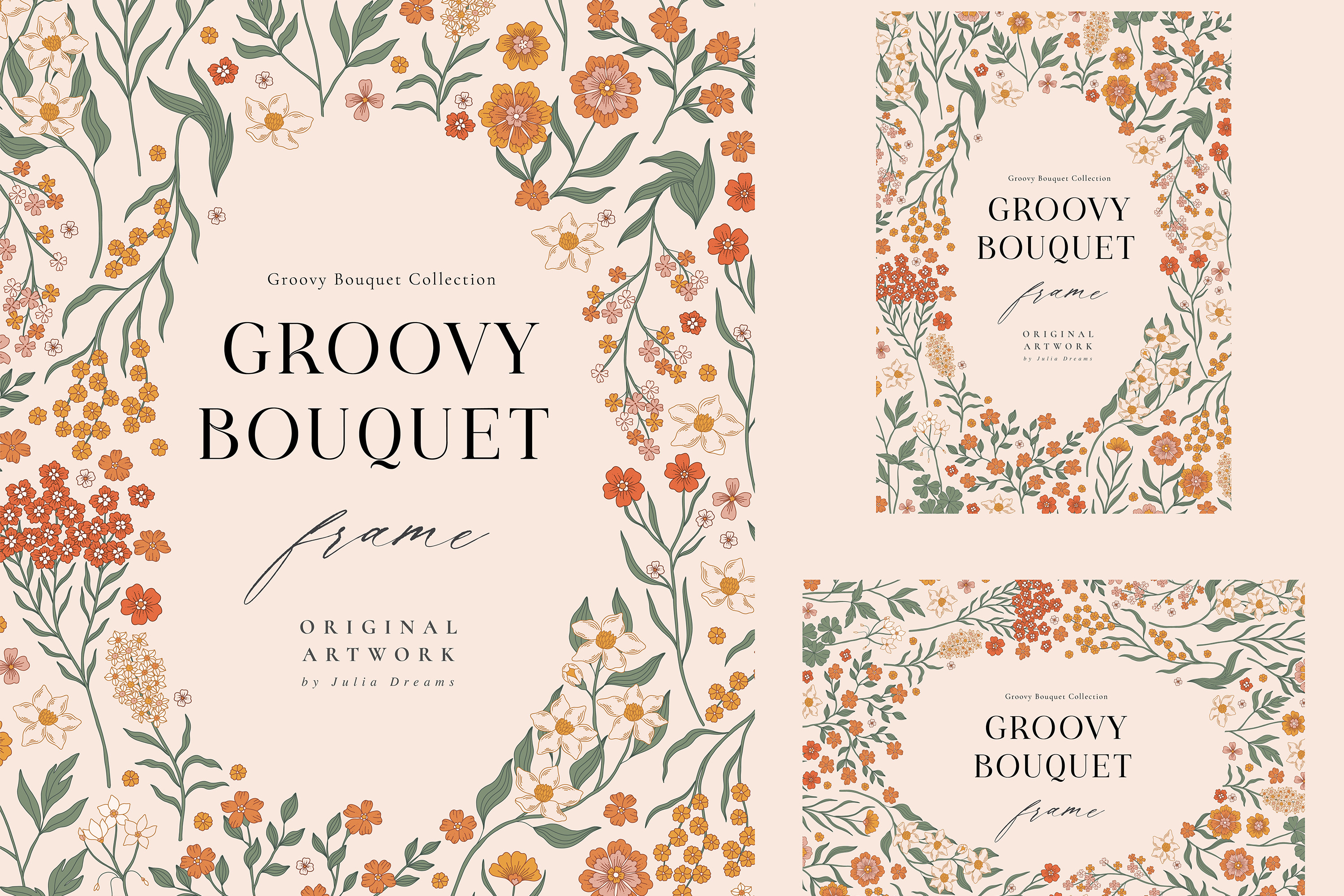 Groovy Bouquet Floral Frame 2