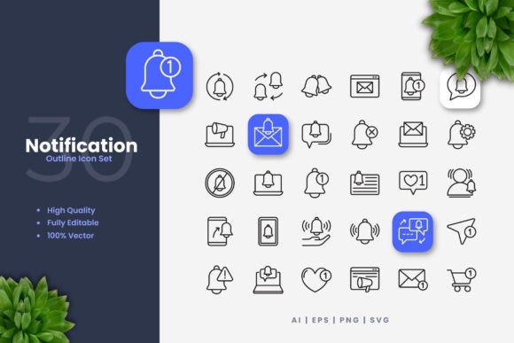 Notification Icons Graphic by upnowgraphic · Creative Fabrica