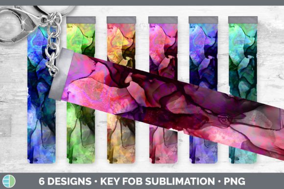 Alcohol Ink Key Fob | Wristlet Sublimati Graphic Illustrations By Enliven Designs