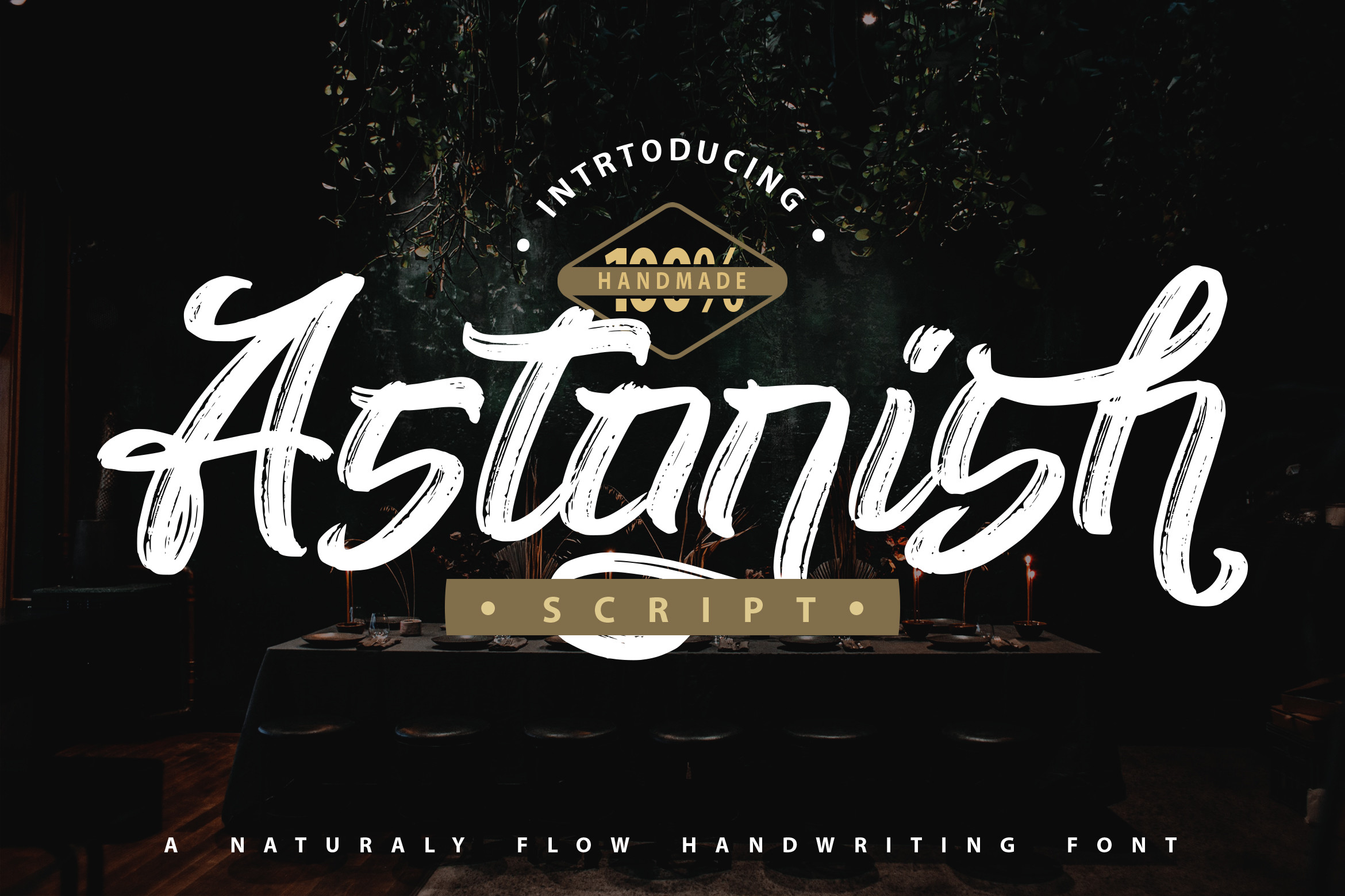 Astonish preview, script brush font