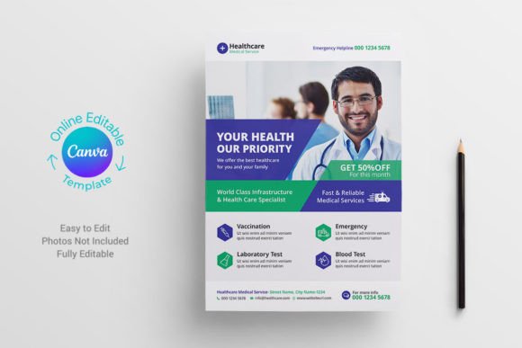 Canva Medical Healthcare Flyer Template