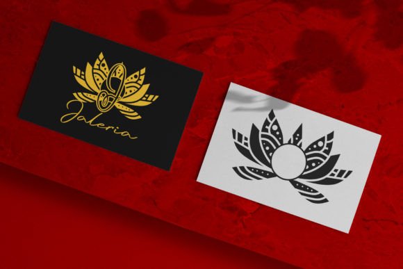 Great Lotus Mandala Monogram Font PNG with transparent background - Preview 1
