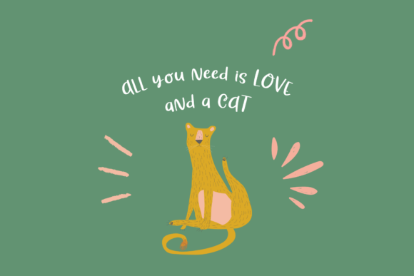 Lazy Cat Font PNG with transparent background - Preview 2