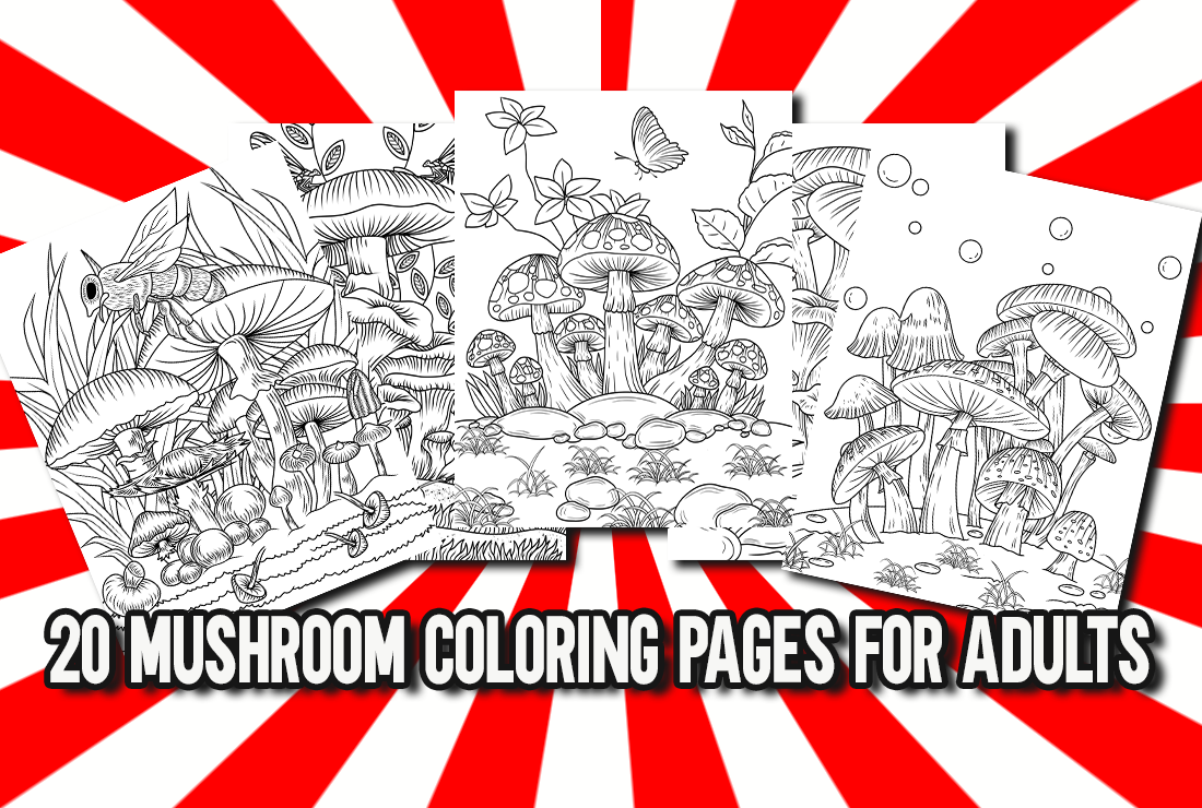 Mushroom Coloring Pages for Adults