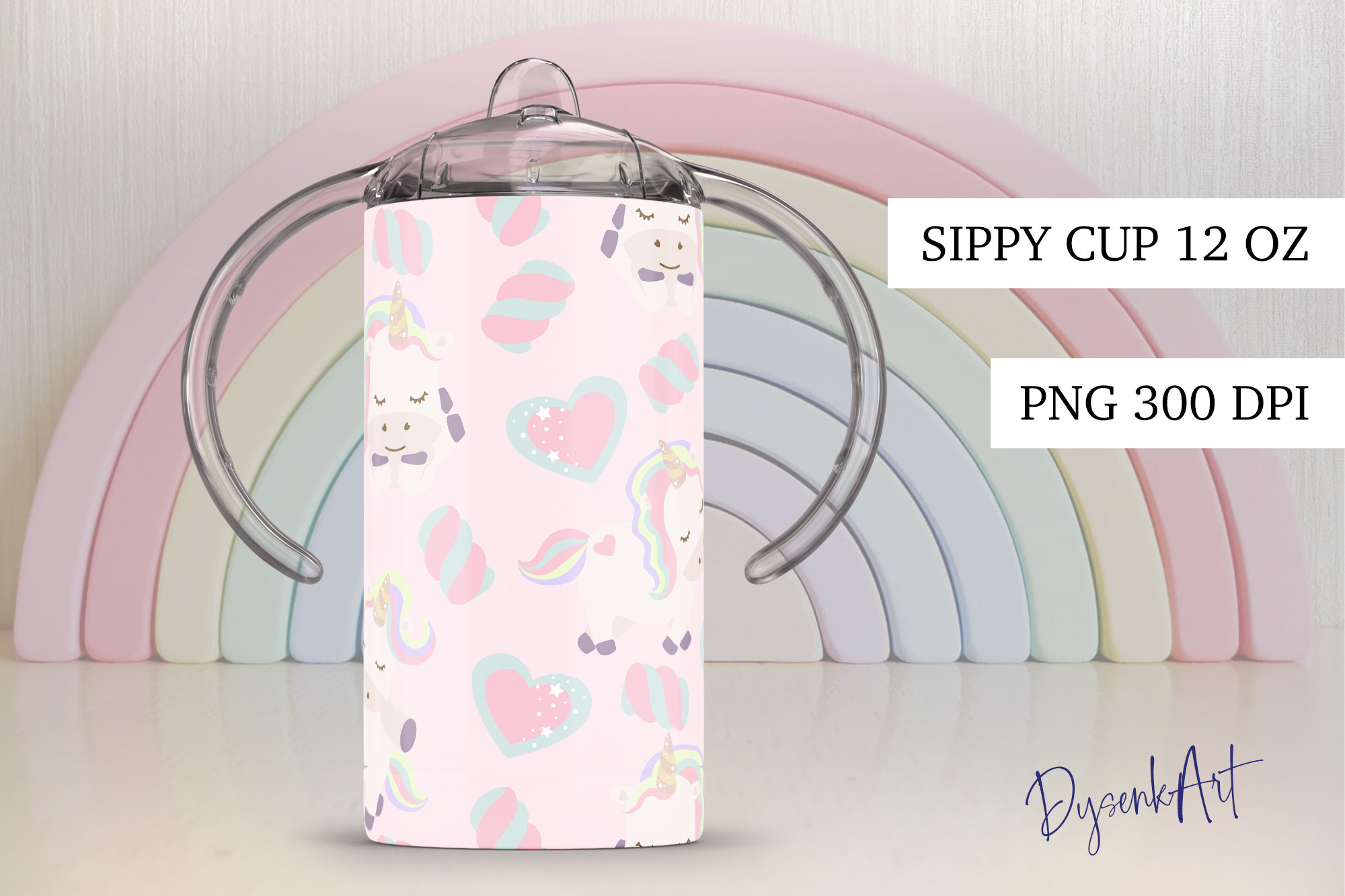 12 Oz Sippy Cup Sublimation Unicorn PNG Graphic by Dysenkart · Creative ...