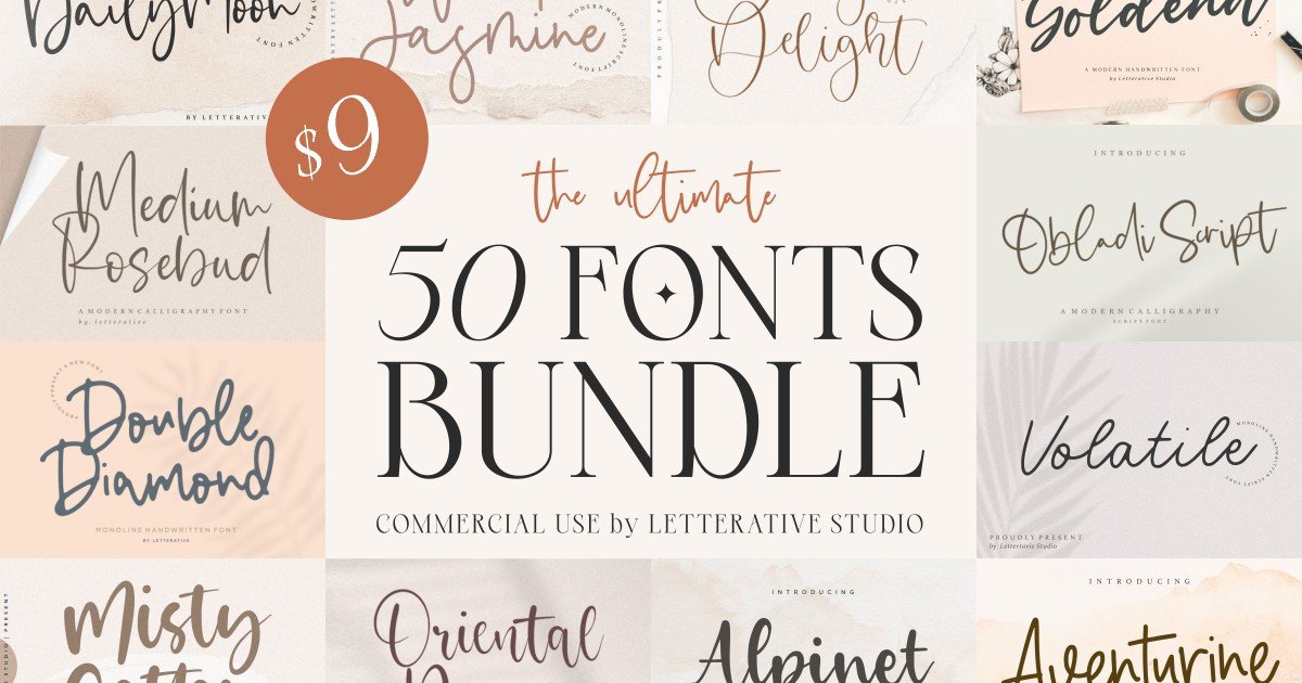 Signature & Handwritten Fonts Bundle Bundle · Creative Fabrica