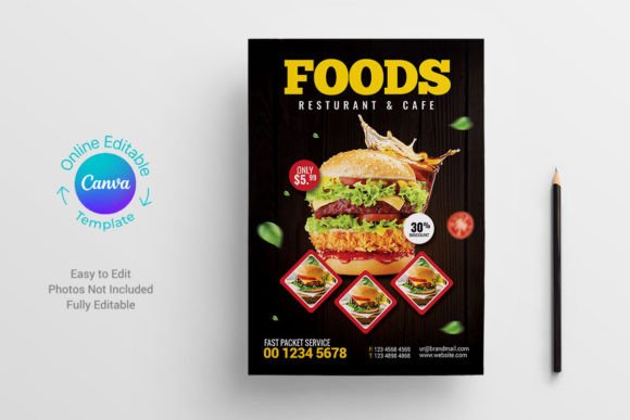 Canva Restaurant Food Flyer Template