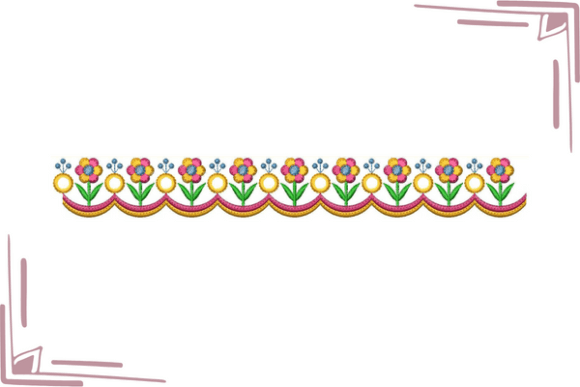 Flower Cut Work Endless Border