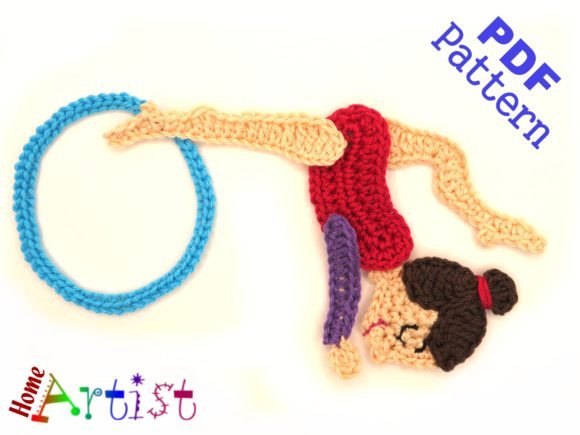 Gymnastic 1 Crochet Applique Pattern
