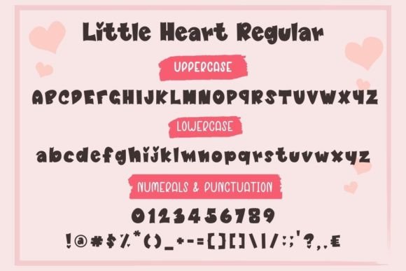 Little Heart Font PNG with transparent background - Preview 3