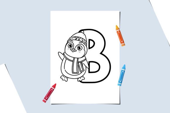 Penguin Coloring Font PNG with transparent background - Preview 3