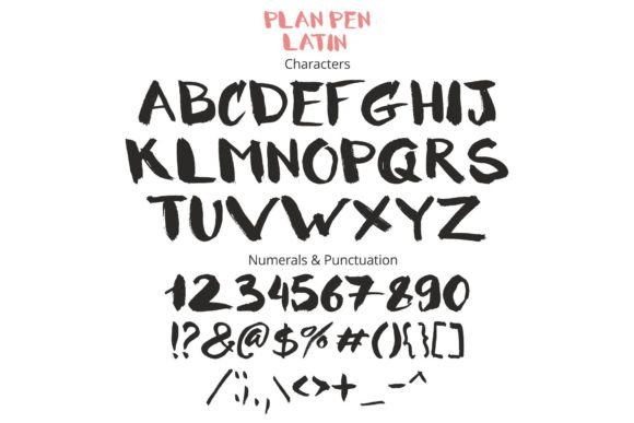Plan Pen Font PNG with transparent background - Preview 1