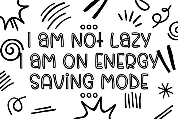 Quirky Outline Font Font PNG with transparent background - Preview 1