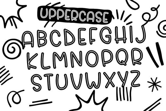 Quirky Outline Font Font PNG with transparent background - Preview 2