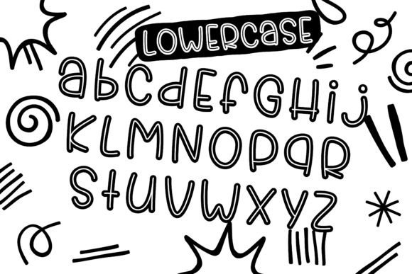 Quirky Outline Font Font PNG with transparent background - Preview 3