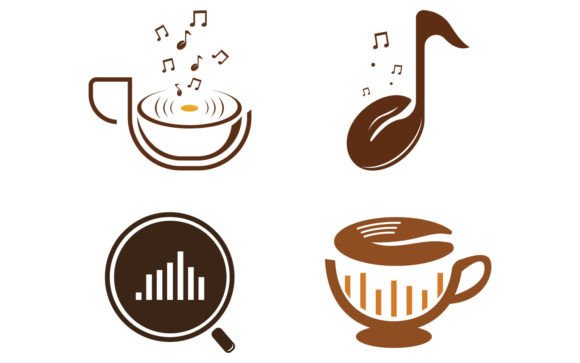Coffee and Music Logo Icon