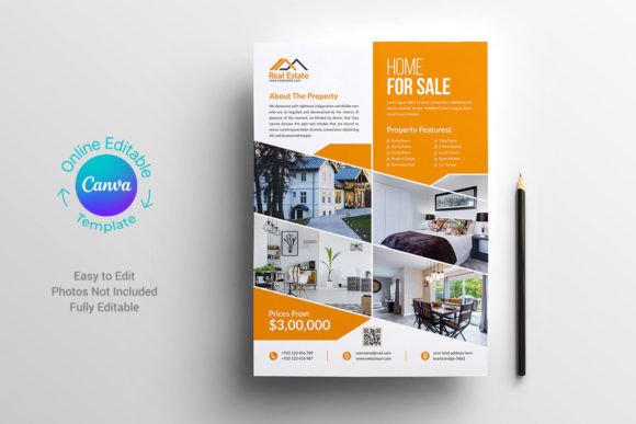 Canva Real Estate Flyer Template Graphic Real Estate Templates By DesignOriel