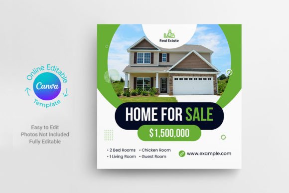 Preview of Canva Real Estate Social Media Post real estate social media template