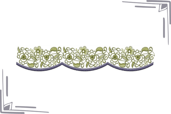 Floral Border with Cut Work
