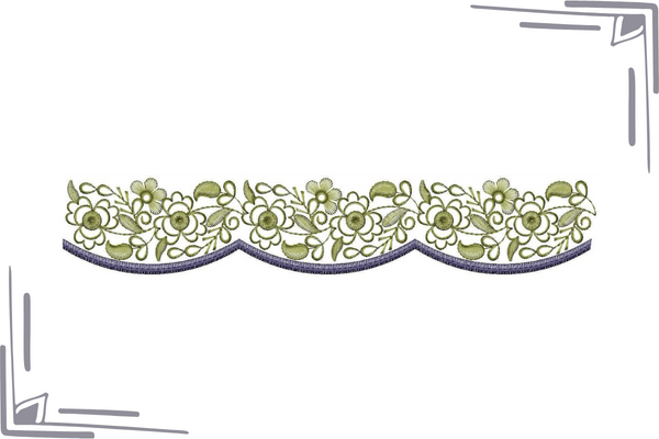 Floral Border with Cut Work