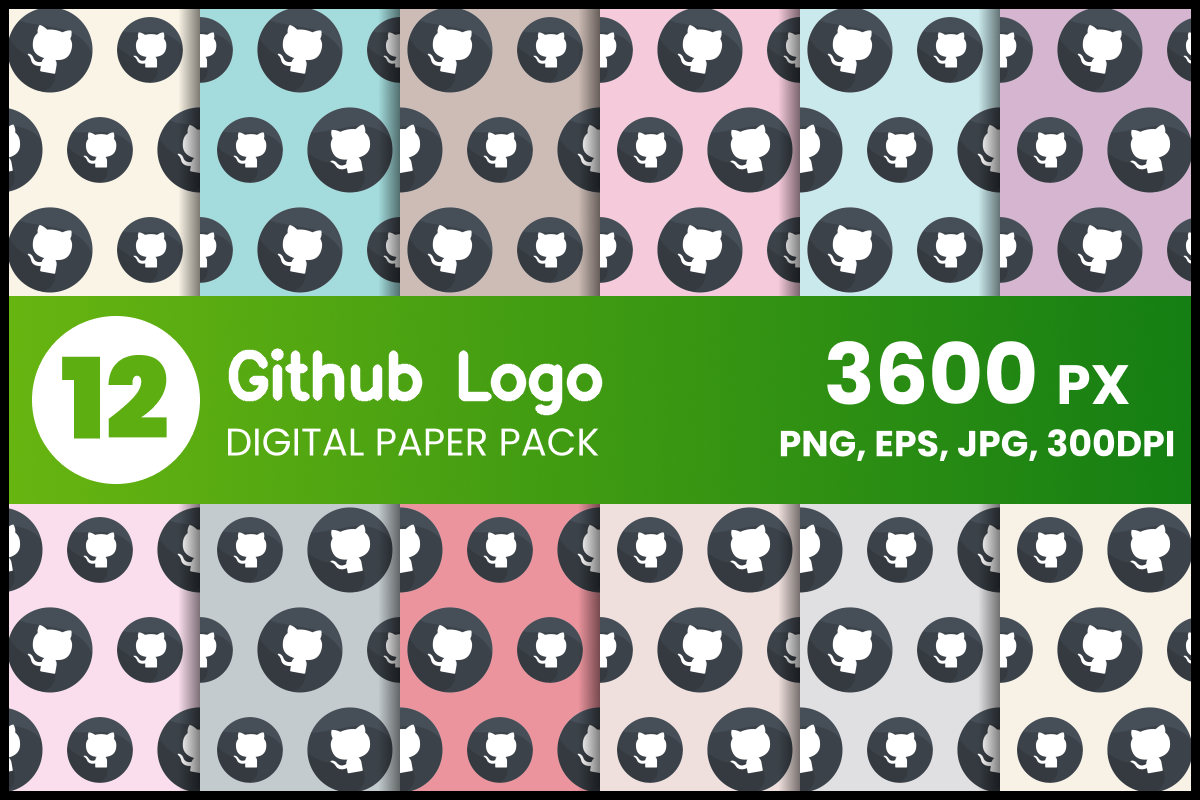 Github Logo Digital Paper Set Graphic by fromporto · Creative Fabrica