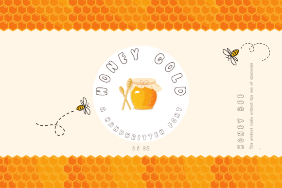 Honey Gold Font PNG with transparent background - Preview 3