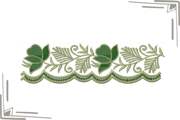 Lotus Flower Cut Work Border