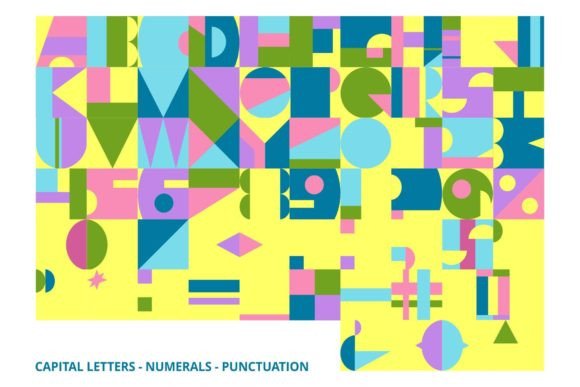 Mosaic Font PNG with transparent background - Preview 1