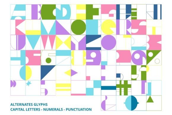 Mosaic Font PNG with transparent background - Preview 2