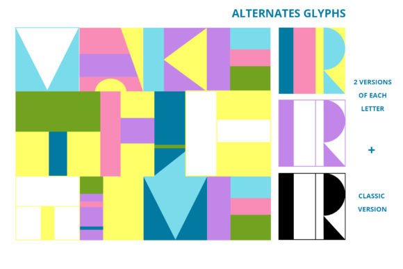 Mosaic Font PNG with transparent background - Preview 3