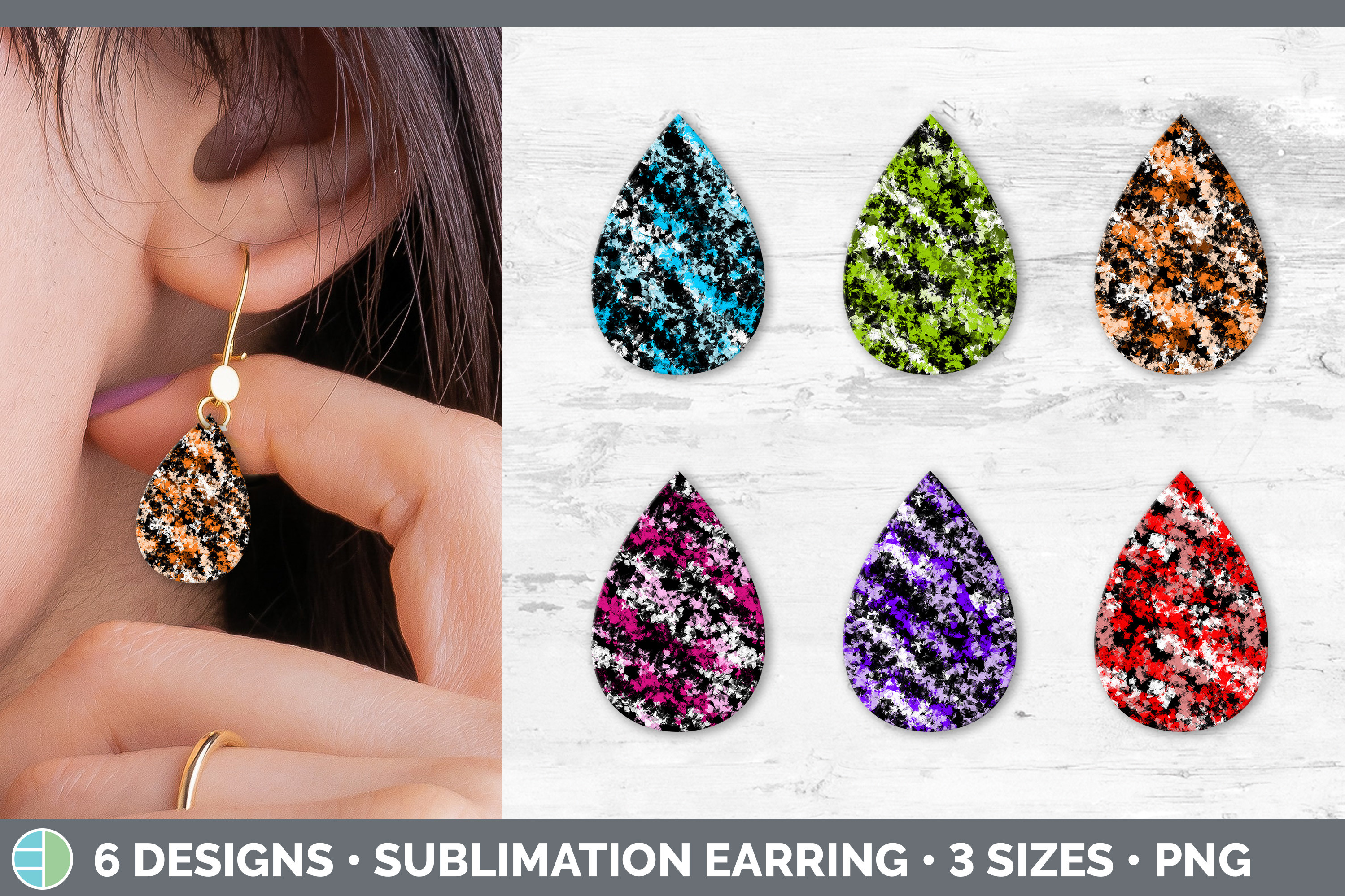 Dabs Graphics Paint Dabs Teardrop Earring | Paint Spla Graphic by Enliven Designs ...