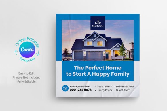 Preview of Real Estate Instagram Post Canva real estate social media template