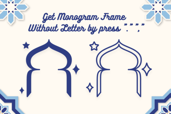 Rida Ramadan Monogram Font PNG with transparent background - Preview 3
