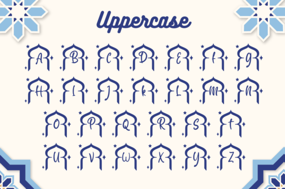 Rida Ramadan Monogram Font PNG with transparent background - Preview 4