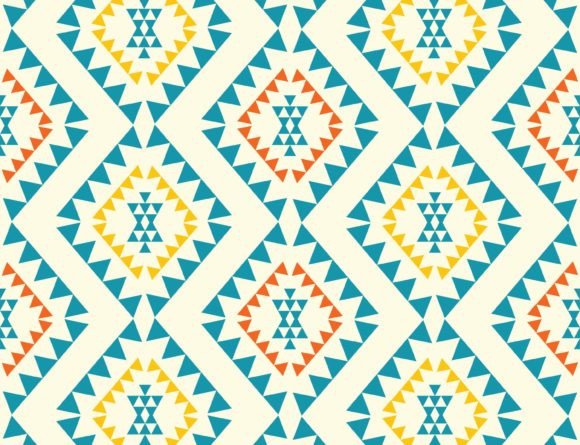 Aztec Navajo Colorful Diamond Pattern Graphic Patterns By Parinya Maneenate