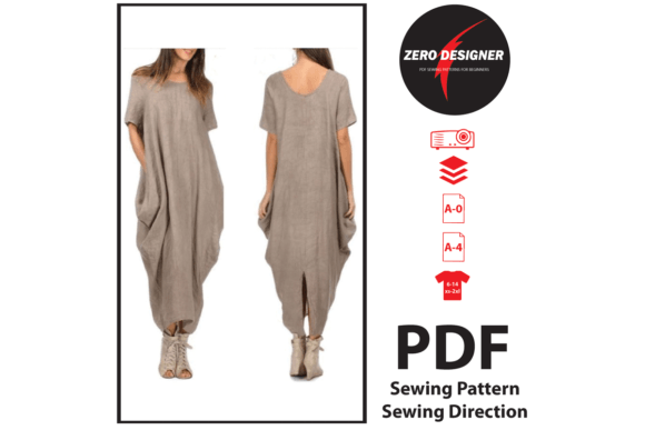 Boho Style Dress PDF Sewing Pattern