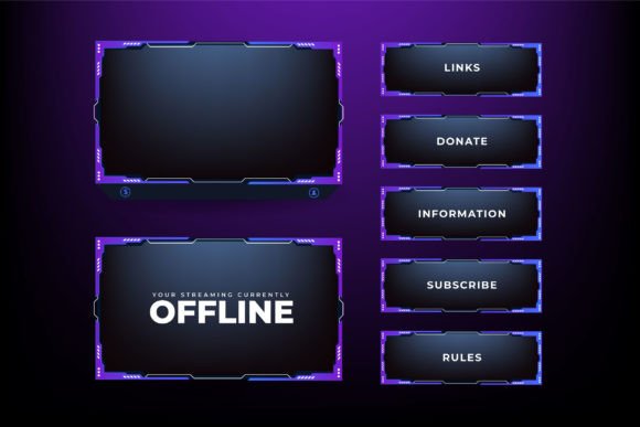 Broadcast Gaming Panel Template Vector