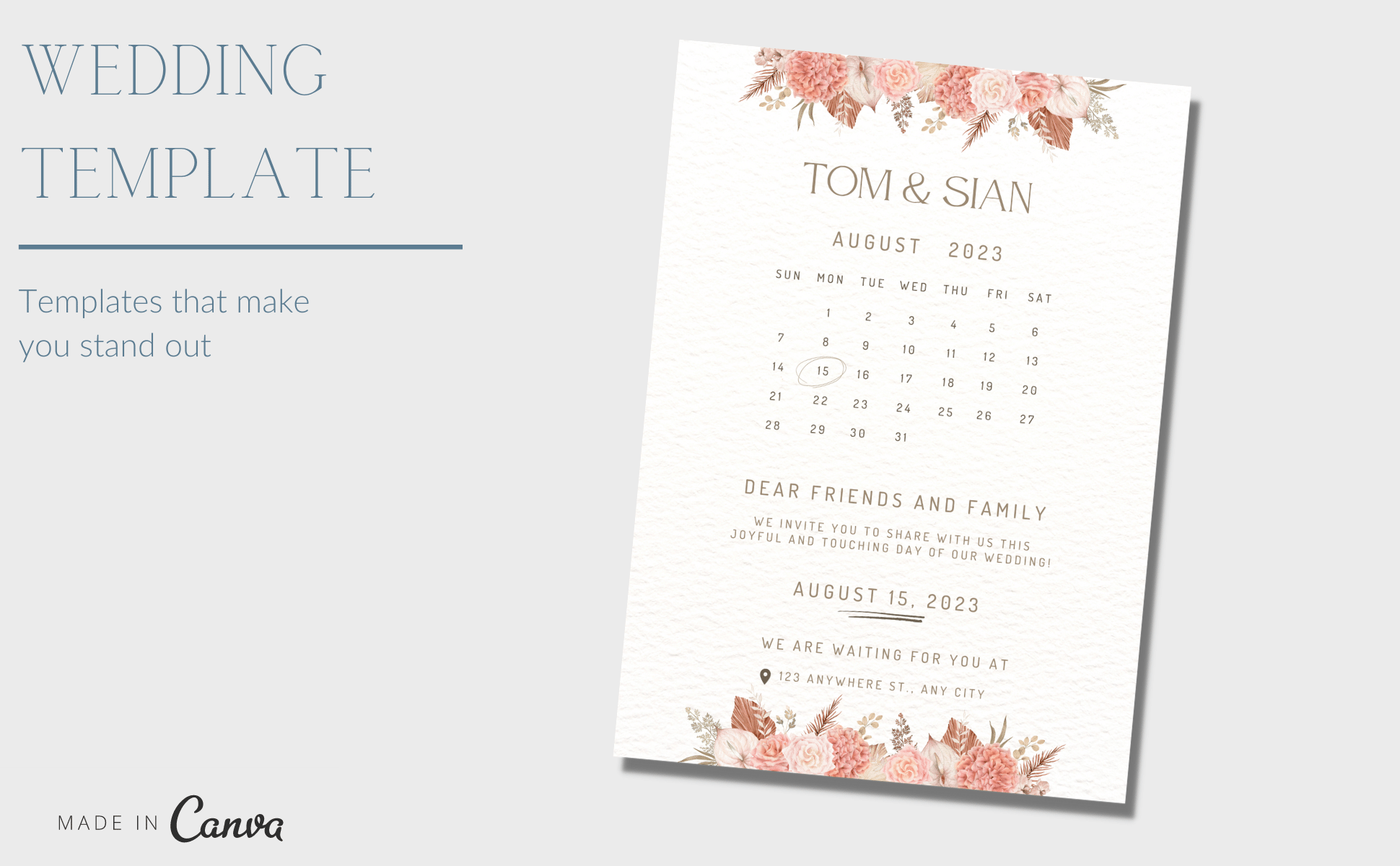 Canva Editable Wedding, Temolate